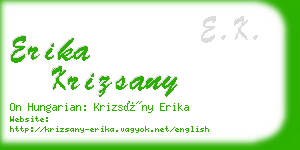 erika krizsany business card